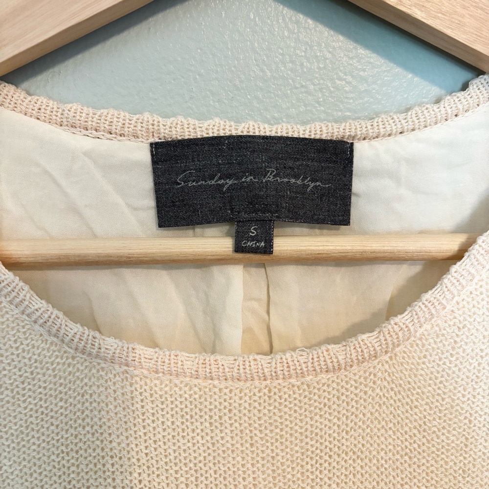 Sunday in Brooklyn anthropologie Fiona layered lace sweater top cream small EUC - Picture 7 of 8